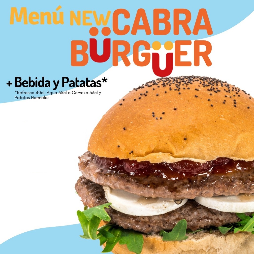 Menú Cabra Burger Con Patatas y Bebida